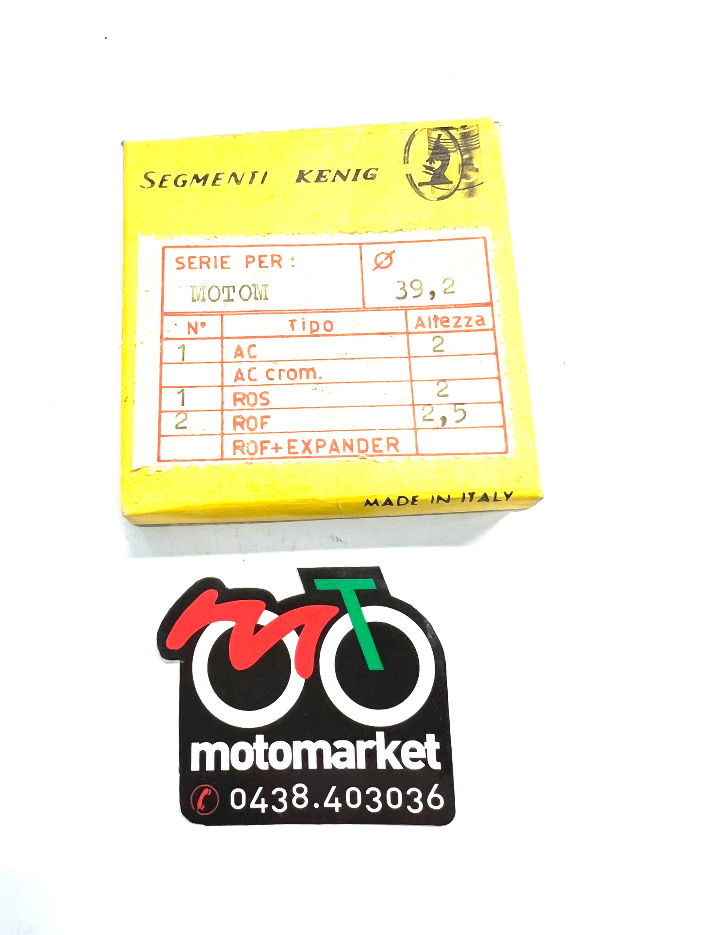Anelli pistone Motom 48cc 4T D.39,20x2x2,5 rof