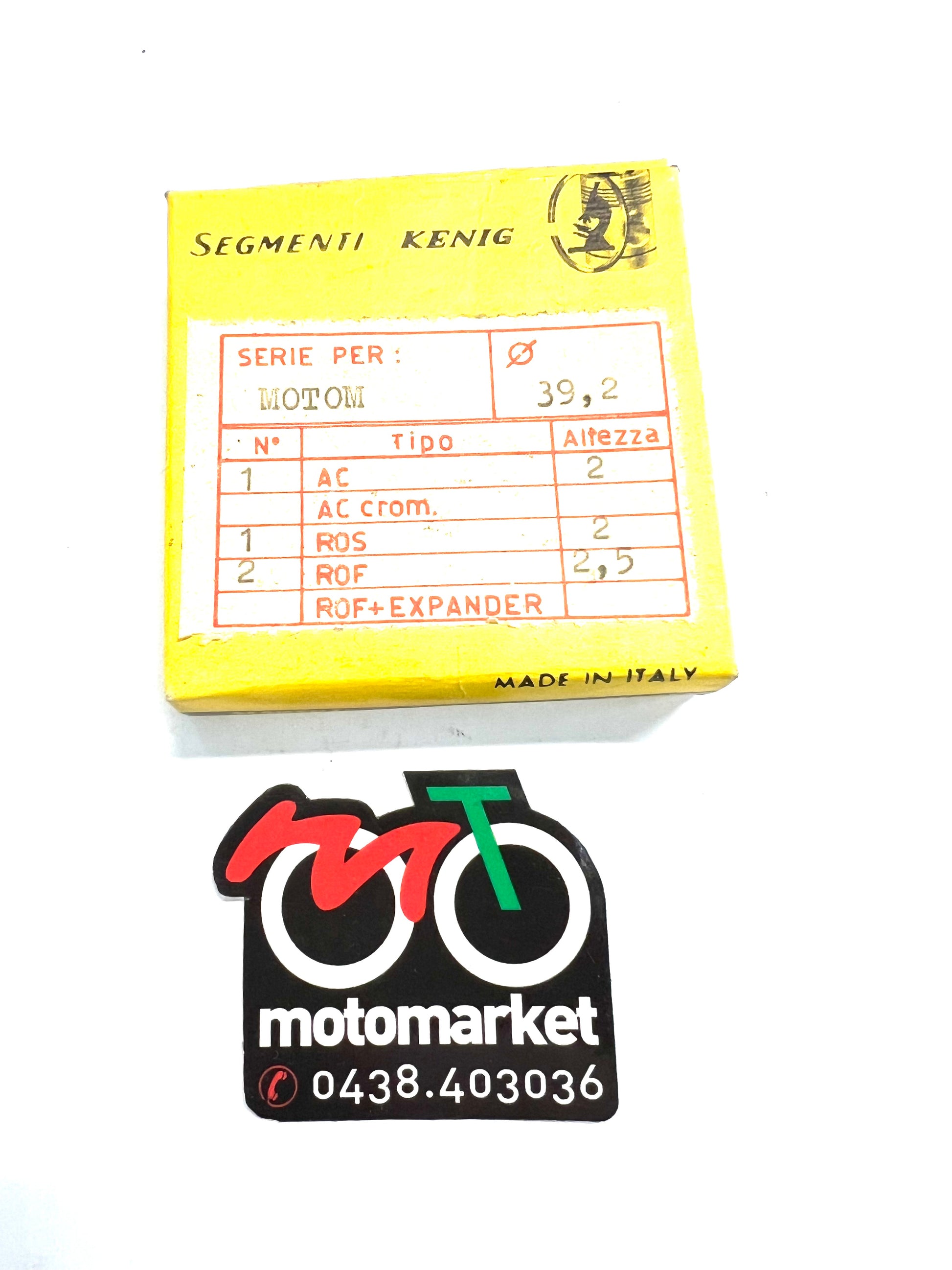 Anelli pistone Motom 48cc 4T D.39,20x2x2,5 rof