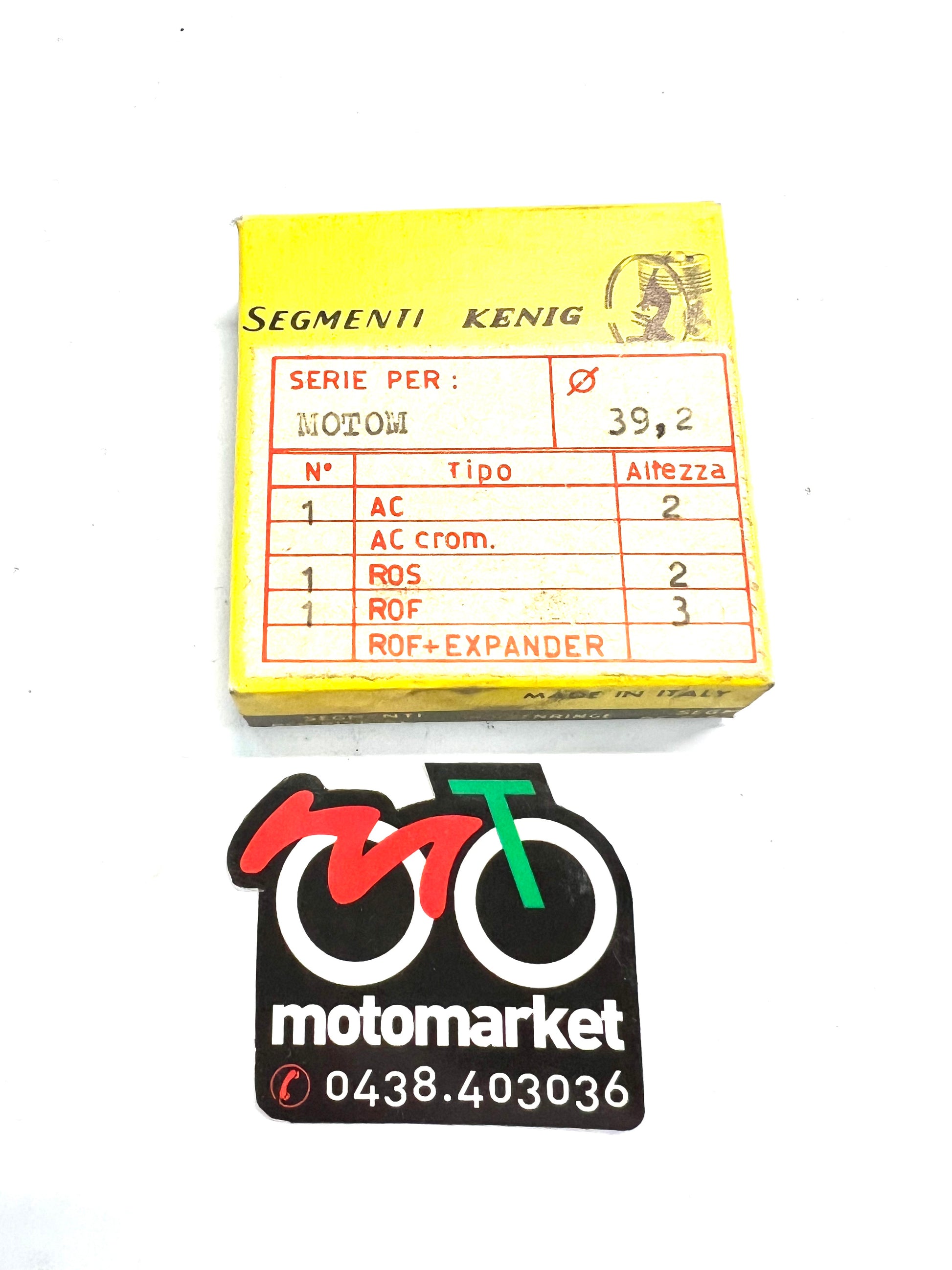 Anelli pistone Motom 48cc 4T D.39,20