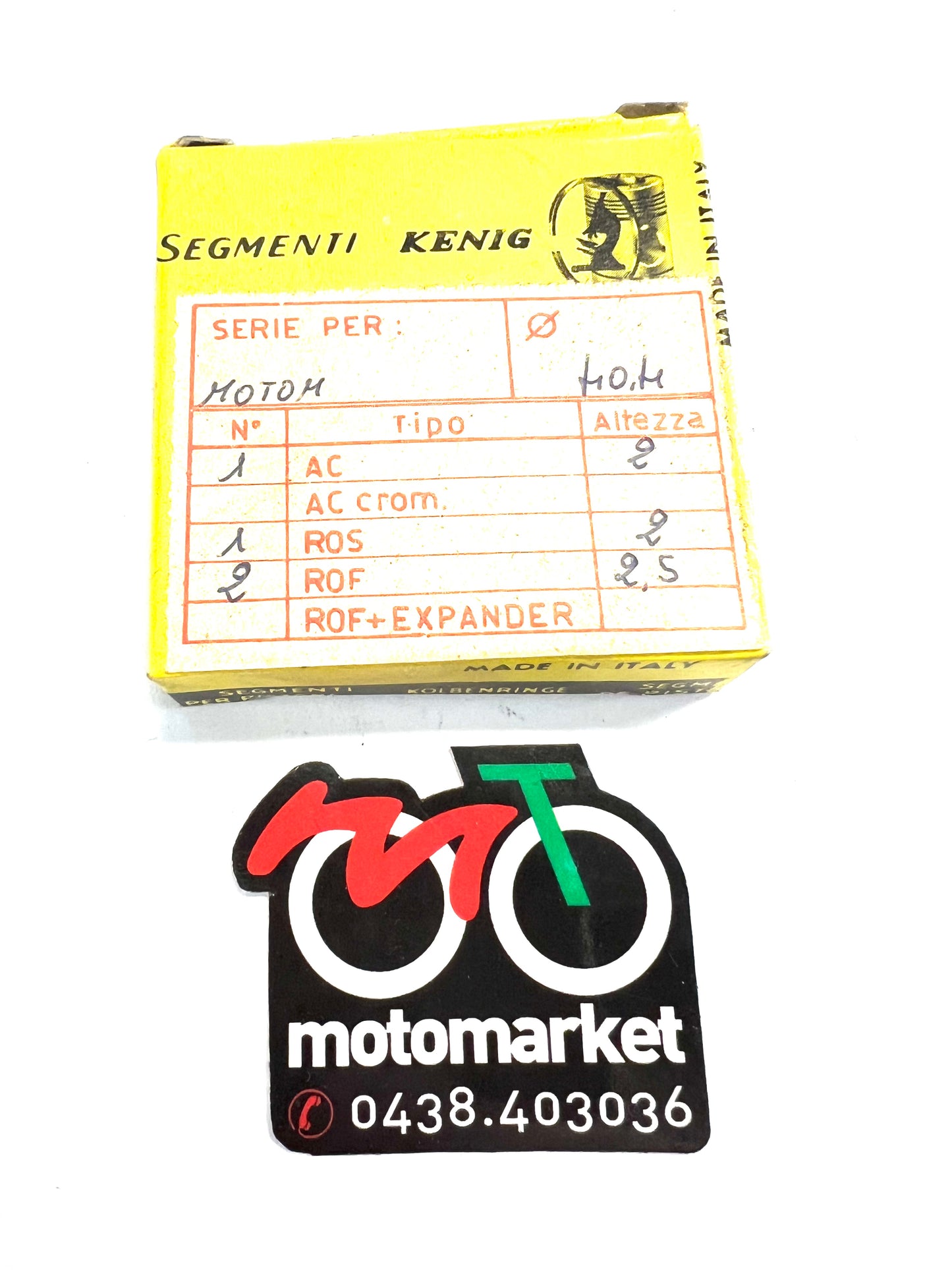 Anelli pistone Motom 51cc 4T D.40,40