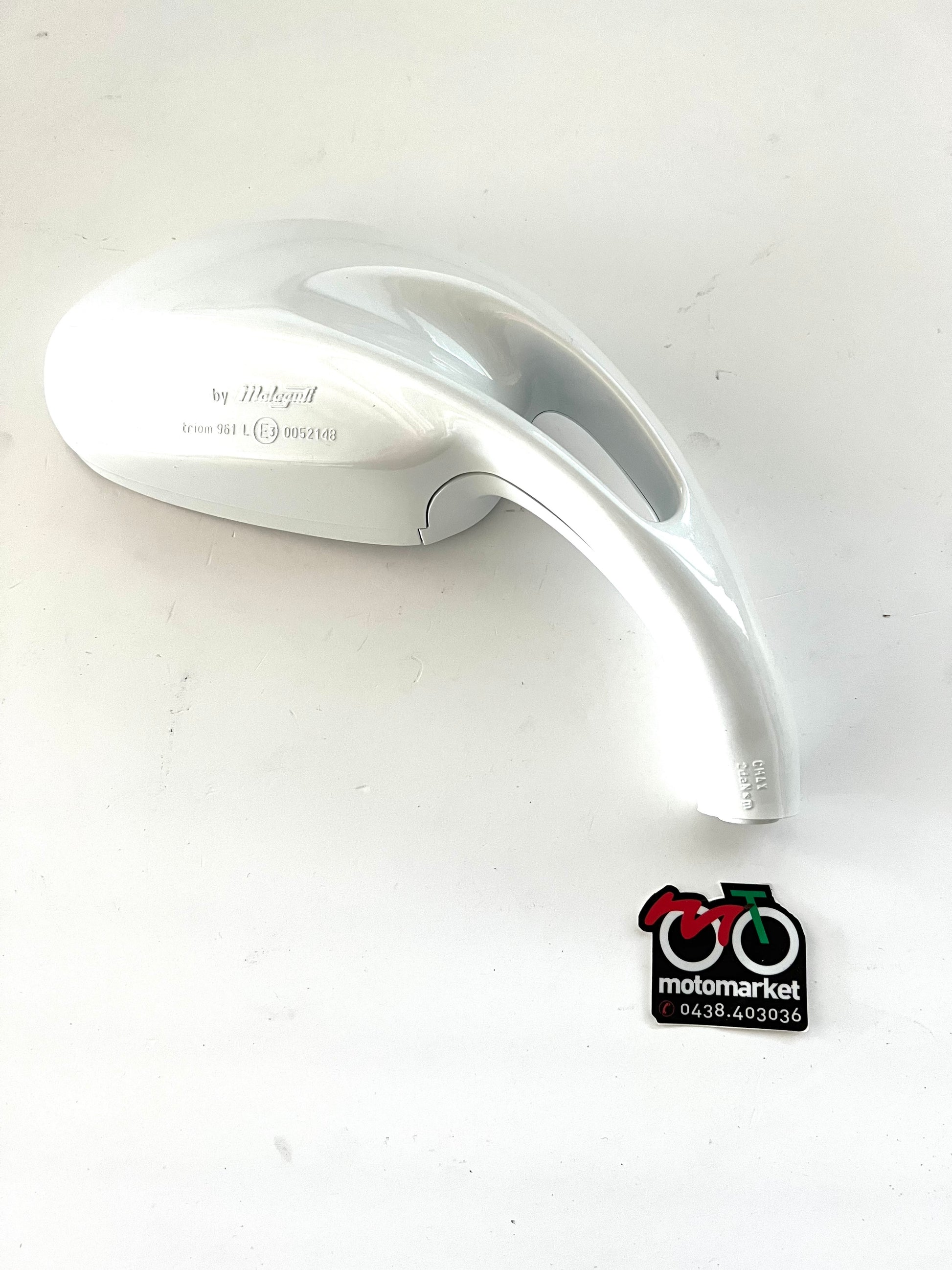 Specchio destro colore bianco perla Malaguti F12 art.07801980